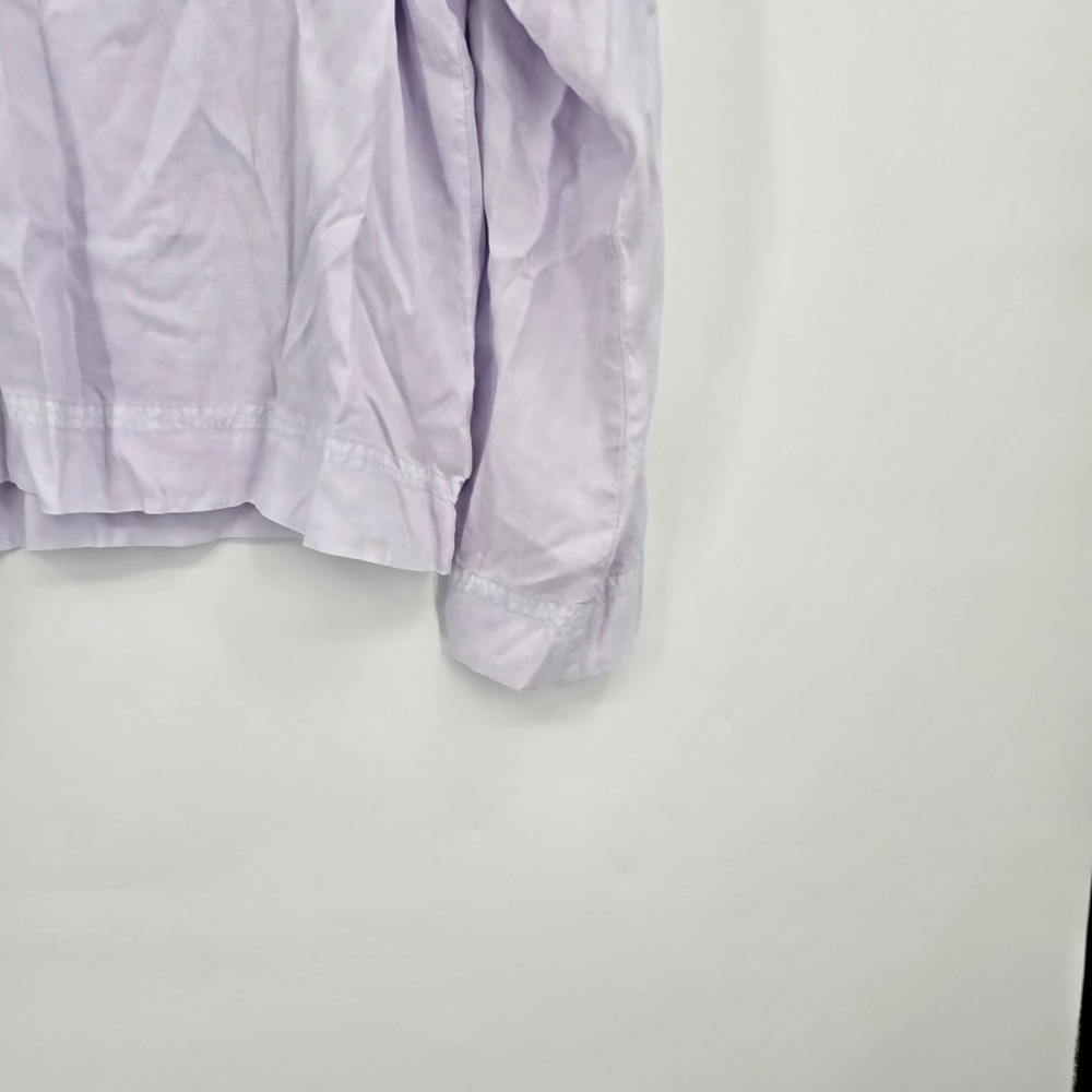 Bella Dahl Lavender Tencel Lyocell Split V-Neck Embroidered Top Womens Medium - Picture 5 of 11